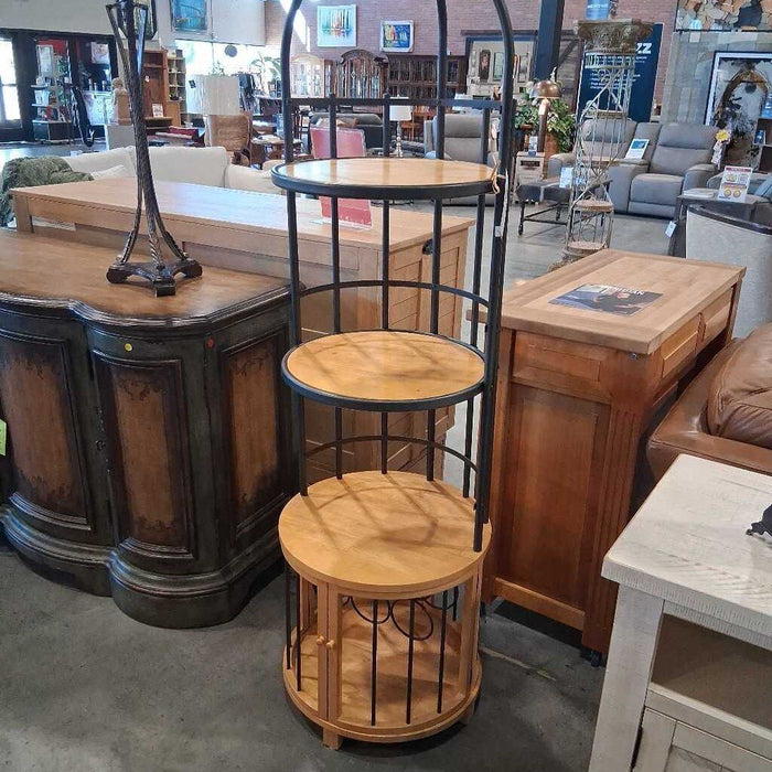 Blonde Wine Rack w/ Shelves