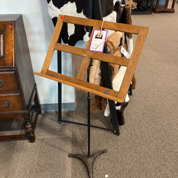 Vintage Wood And Iron Music Stand