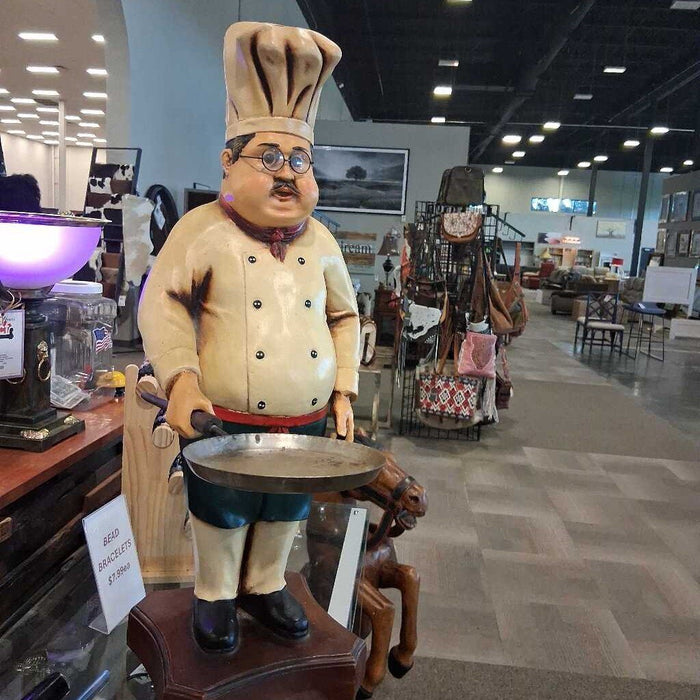 Vintage Chef Statue w/ Skillet