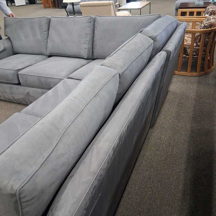 Ethan Allen Gray 3 Pc Down Filled Sectional