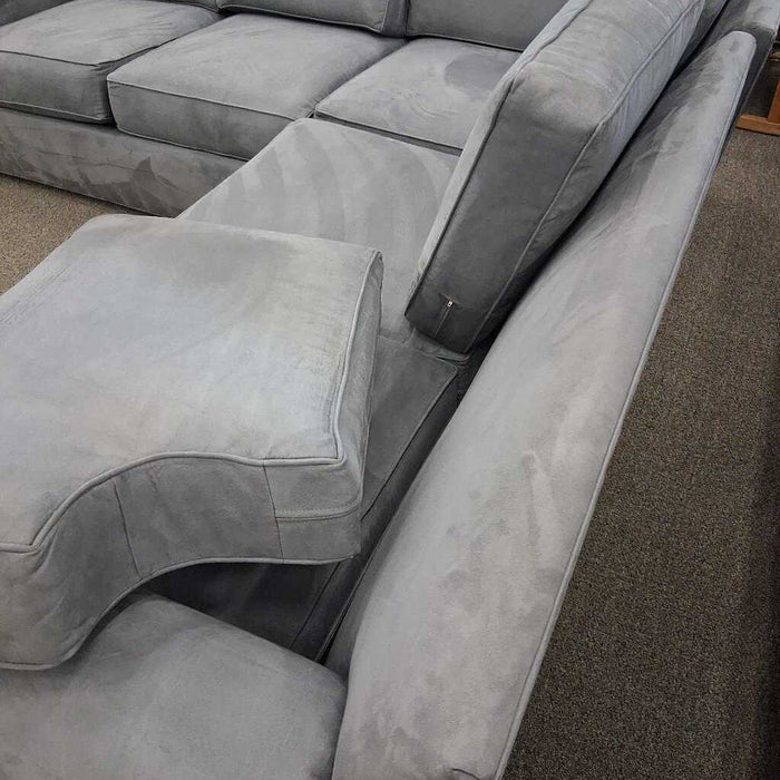 Ethan Allen Gray 3 Pc Down Filled Sectional