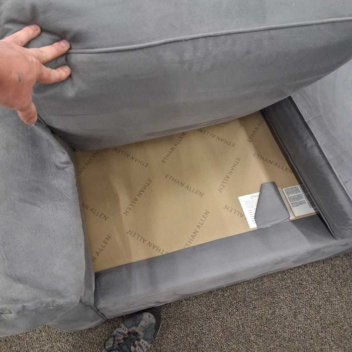 Ethan Allen Gray 3 Pc Down Filled Sectional