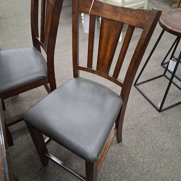 Dark Wood Dining Table w/ 8 Chairs (Scratches)