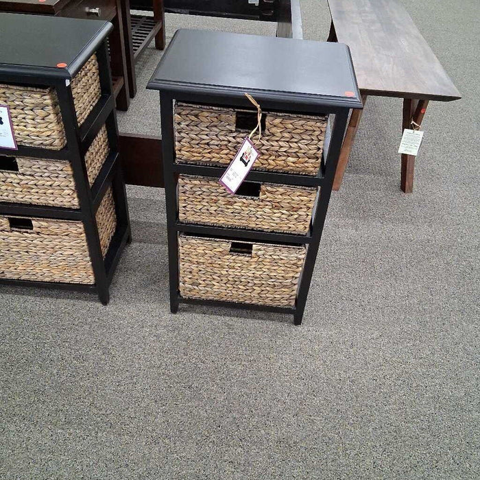 Black 3 Dwr Basket Table