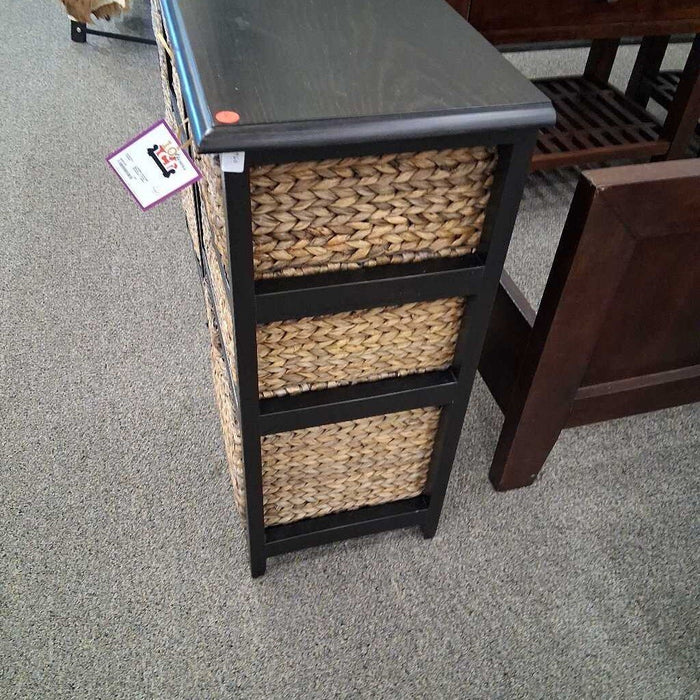 Black 3 Dwr Basket Table