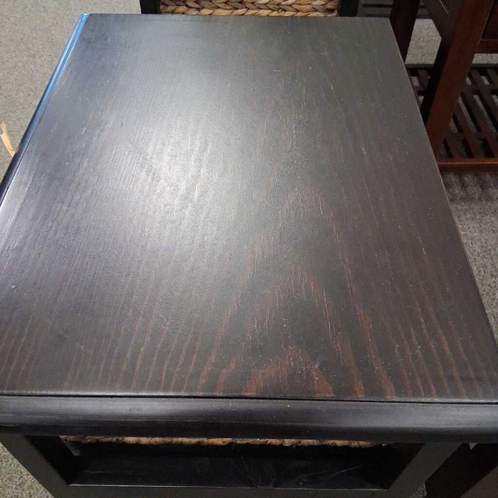 Black 3 Dwr Basket Table
