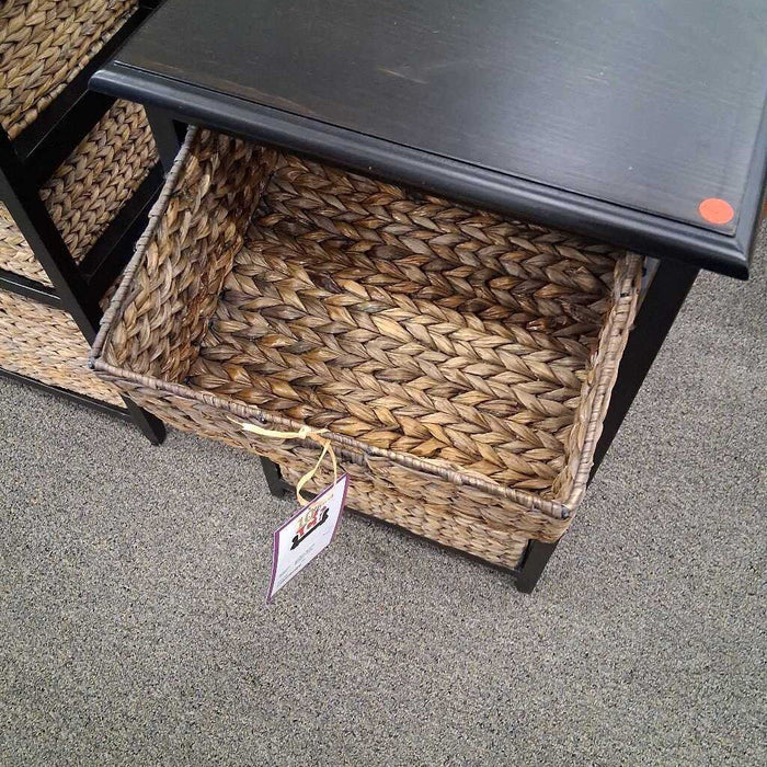 Black 3 Dwr Basket Table