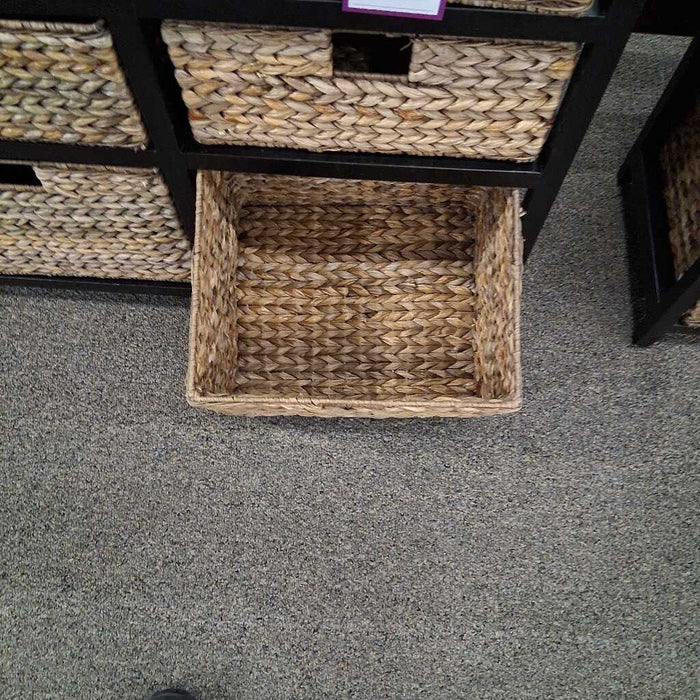 Black 6 Dwr Basket Entry Table