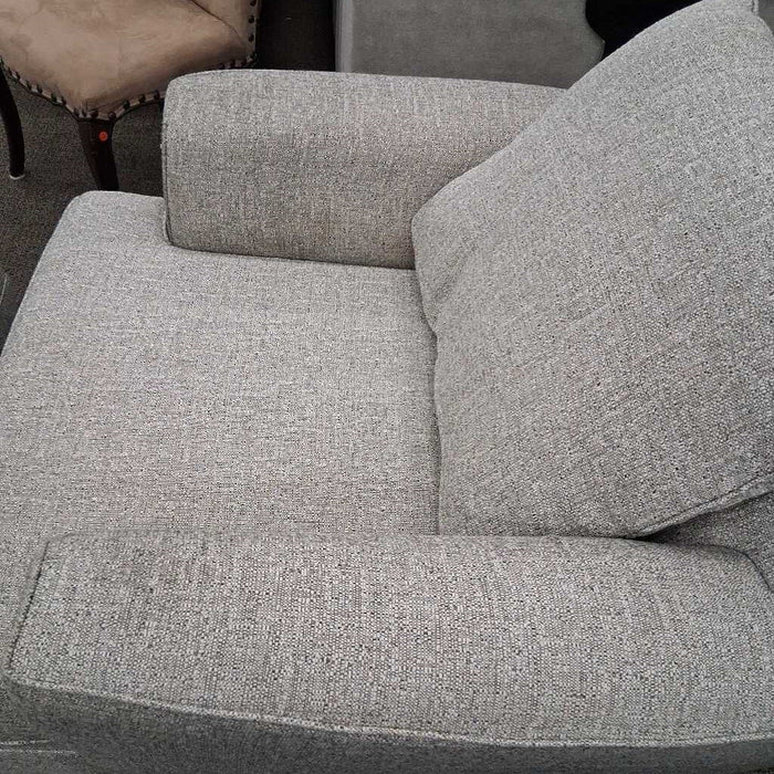Light Gray Fabric Chair w/ Ottoman