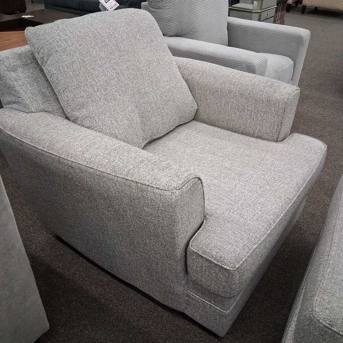 Light Gray Fabric Chair w/ Ottoman