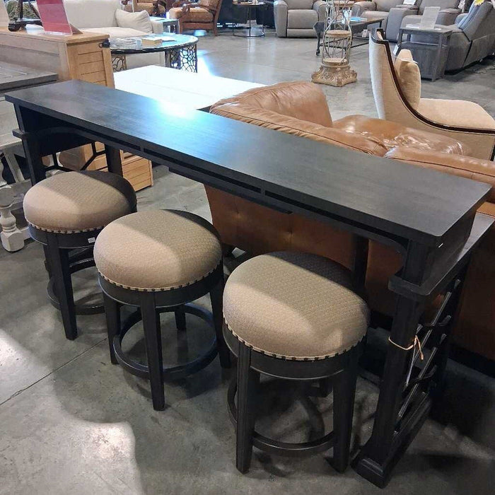Brown Pwr Bar Table w/3 Swivel Stools