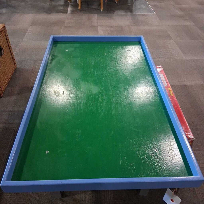 Blue Train Table w/ Model Train Set