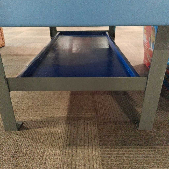 Blue Train Table w/ Model Train Set