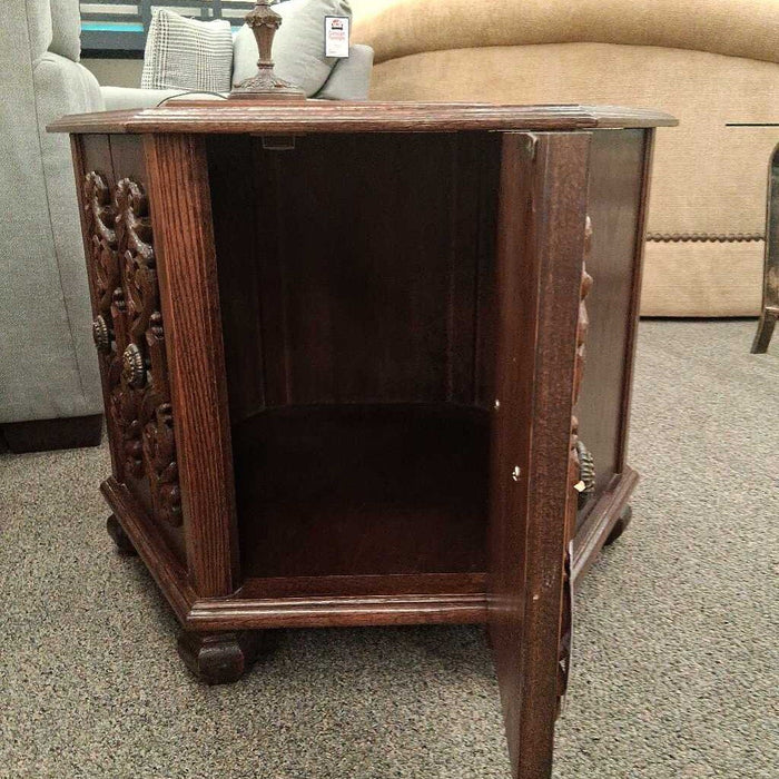 Black Top Hexagonal End Table