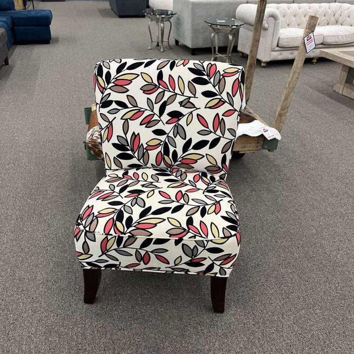 Floral Pattern Armless Accent Chair
