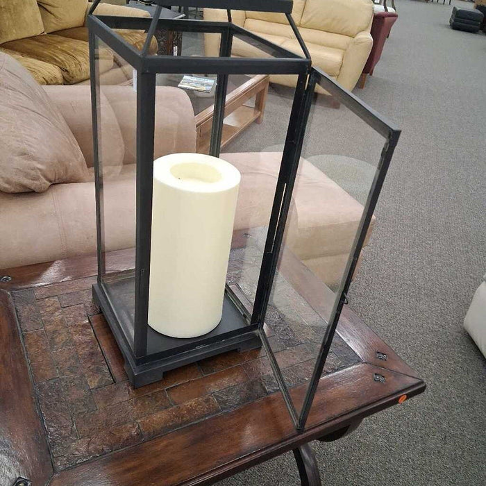 Large Black Metal Candle Holder