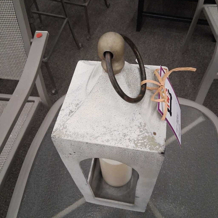 Pottery Barn White Metal Candle Holder