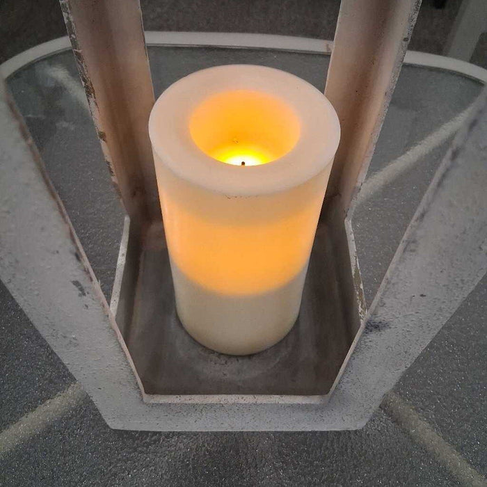 Pottery Barn White Metal Candle Holder