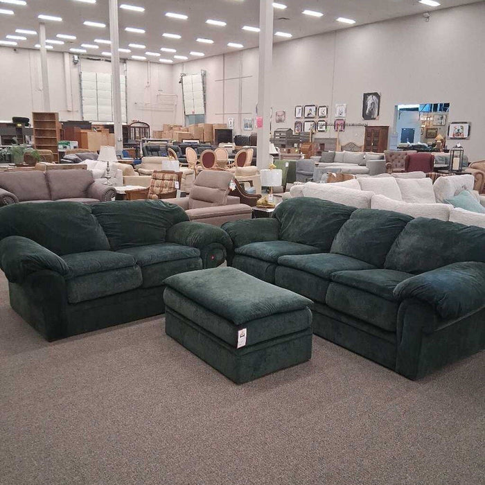 Green Fabric Loveseat