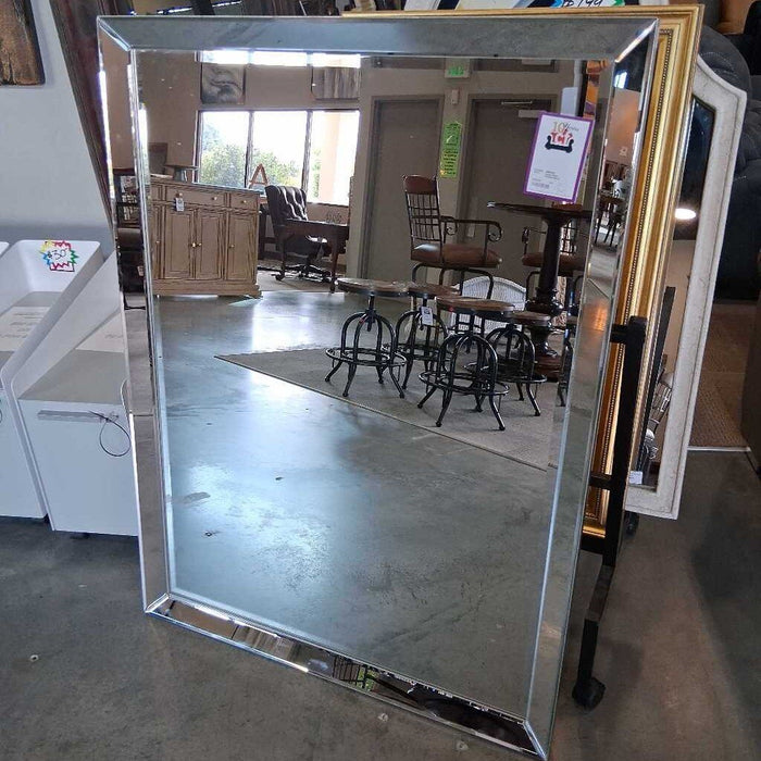 Large Silver Framed Mirror