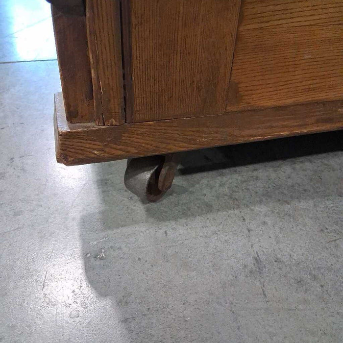 Vintage Wood Icebox on Castors