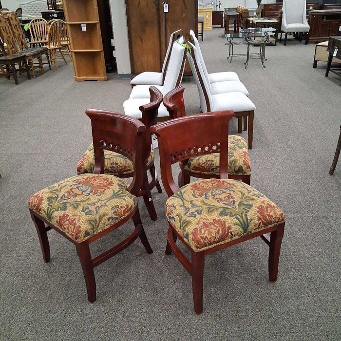 Set of 4 Red Wood Casino Chairs