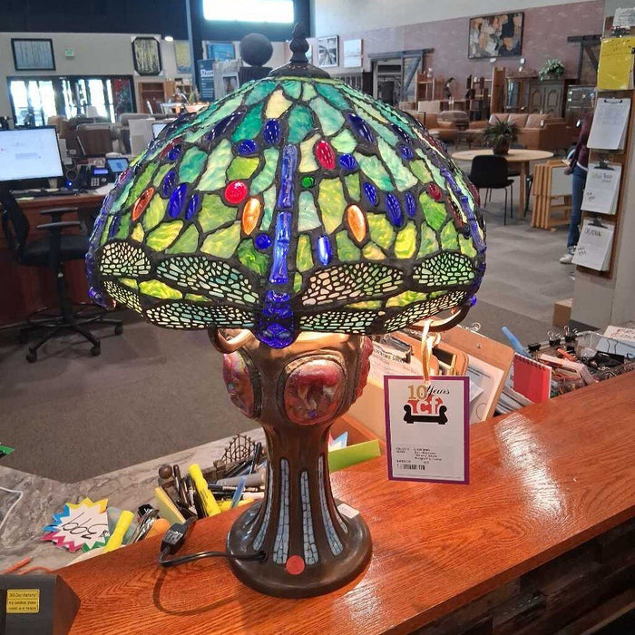 Art Nouveau Tiffany Style Dragonfly Lamp