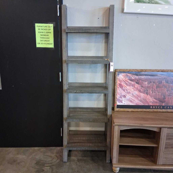 Gray Ladder Bookshelf