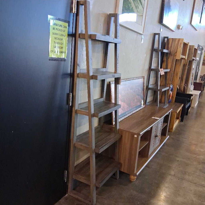 Gray Ladder Bookshelf