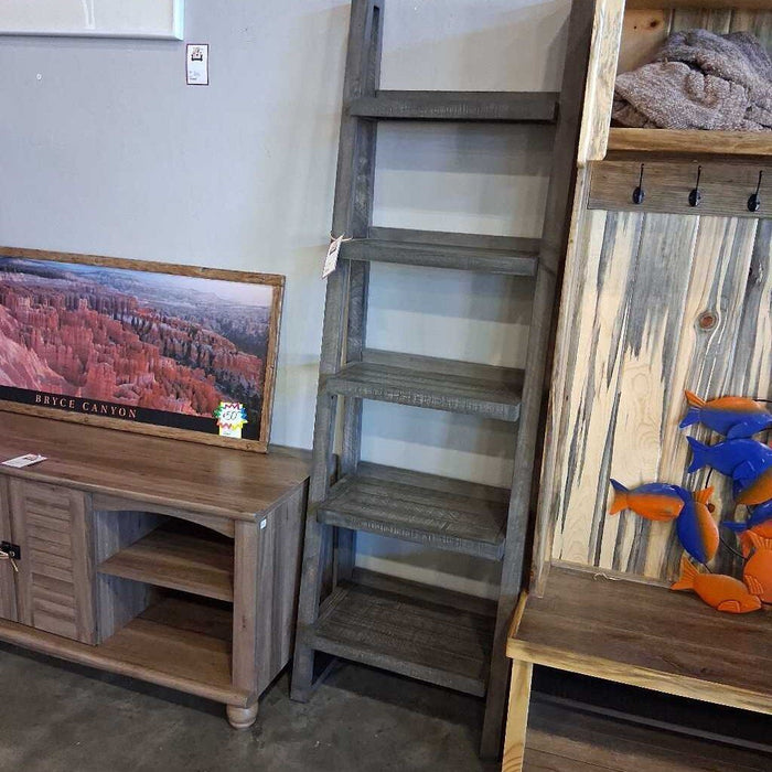 Gray Ladder Bookshelf