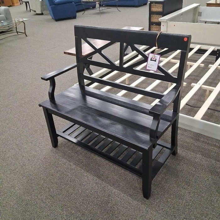 Black Bench w/ Shelf