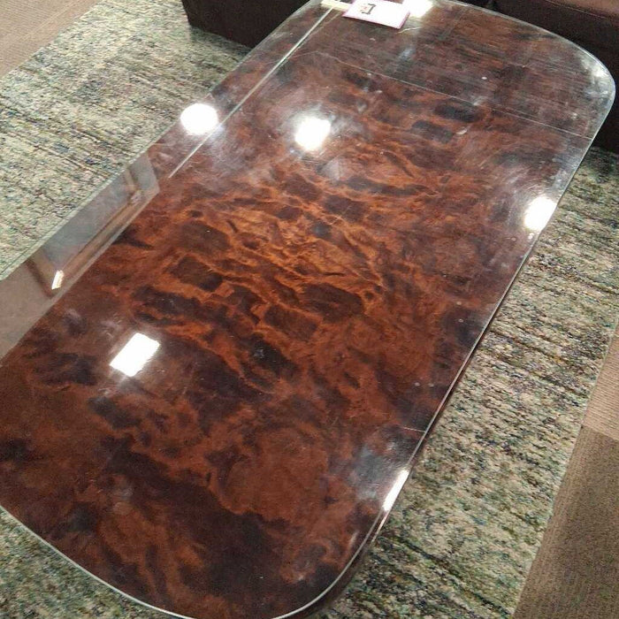 Norwegian Burl Wood Coffee Table w/ Glass