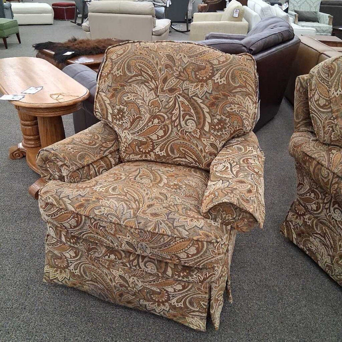 Flexsteel Brown Pattern Swivel Chair