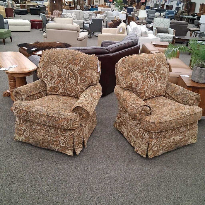 Flexsteel Brown Pattern Swivel Chair