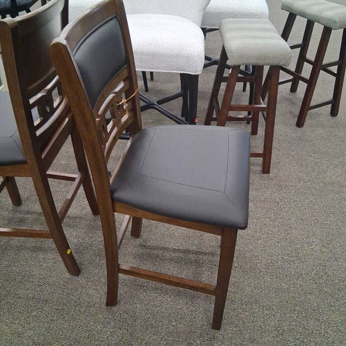 Pair of Black & Brown Barstools