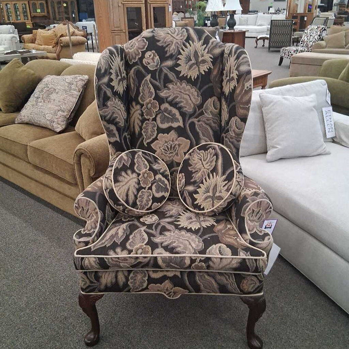 Ennis Brown Pattern High Wingback Chair
