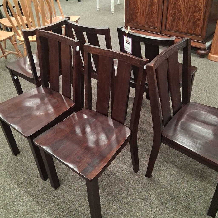 Set of 6 Dark Brown Dining Chairs