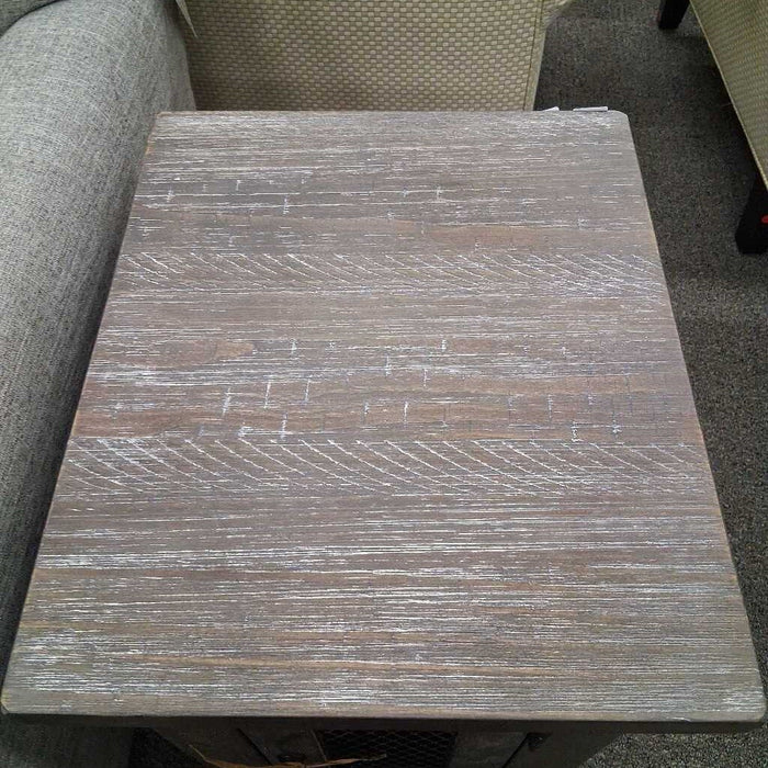 Slim Gray End Table w/ Cabinet