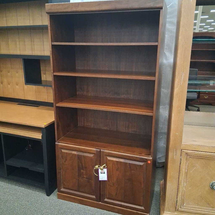 Dark Wood Shelf / Cabinet & Brass Handles