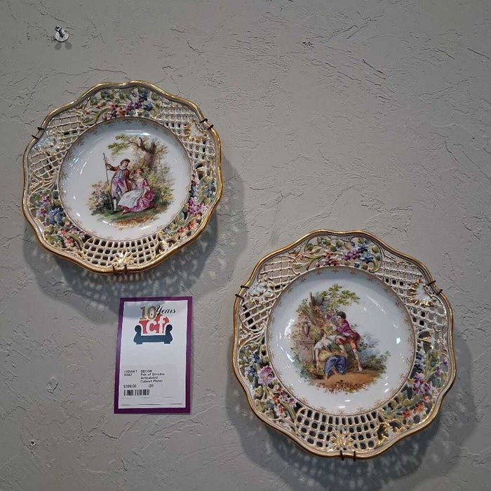 Pair of Dresden Articulated Cabinet Plates