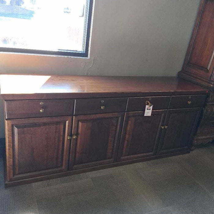 Dark Wood Buffet w/ Brass Pulls