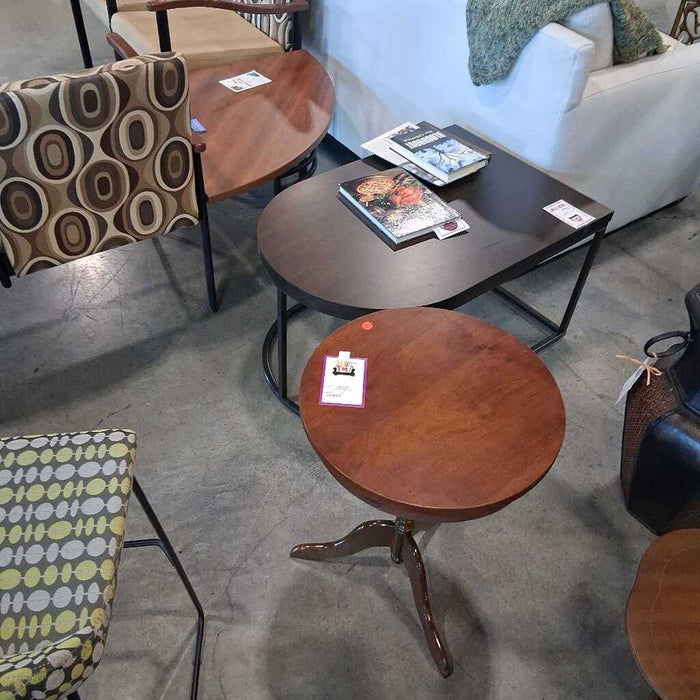 Small Round Wood Plant Stand