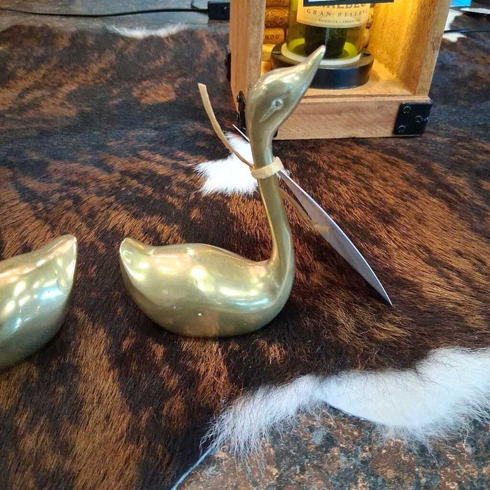 Pair of Brass Swans