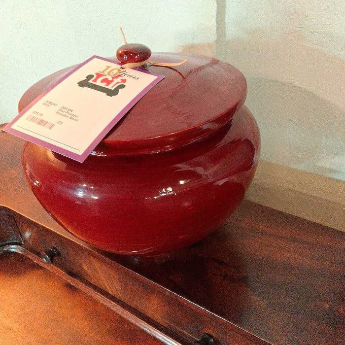 Red Painted Wooden Bowl
