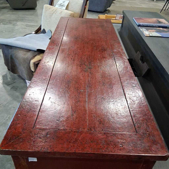 Vintage Red Laquered Asian Entry Table