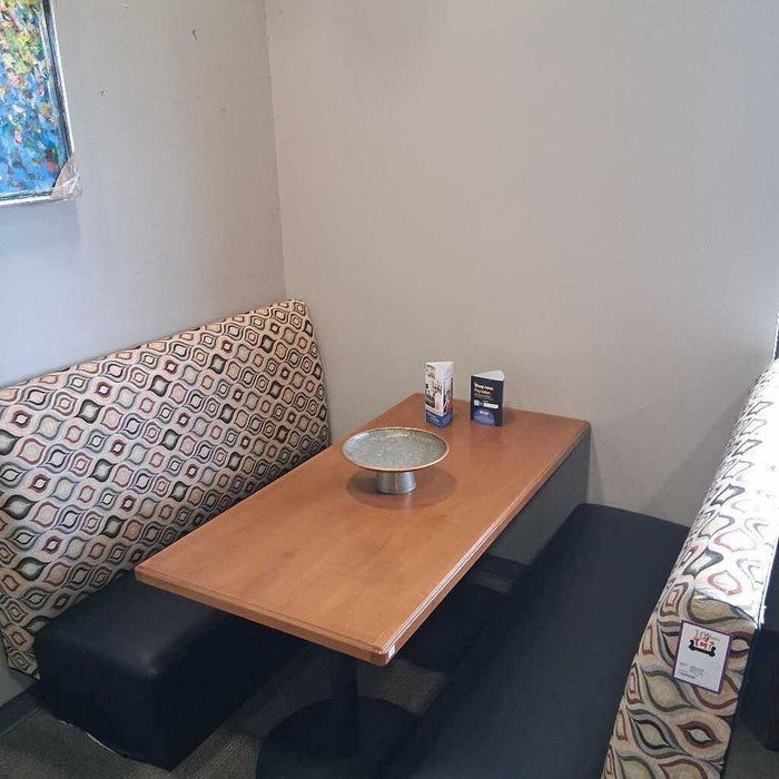Dining Booth w/ 2 Black & Tan Bench 1 Table