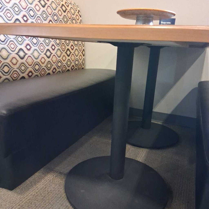 Dining Booth w/ 2 Black & Tan Bench 1 Table