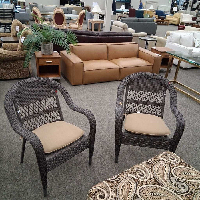 Pair of Woven Patio Chairs