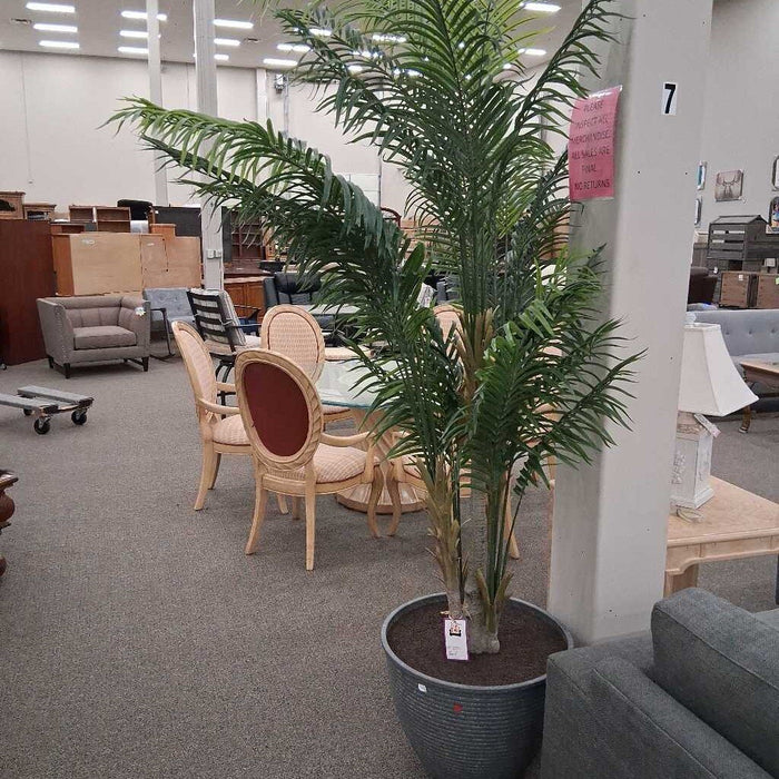 Faux Palm Tree in Gray Pot