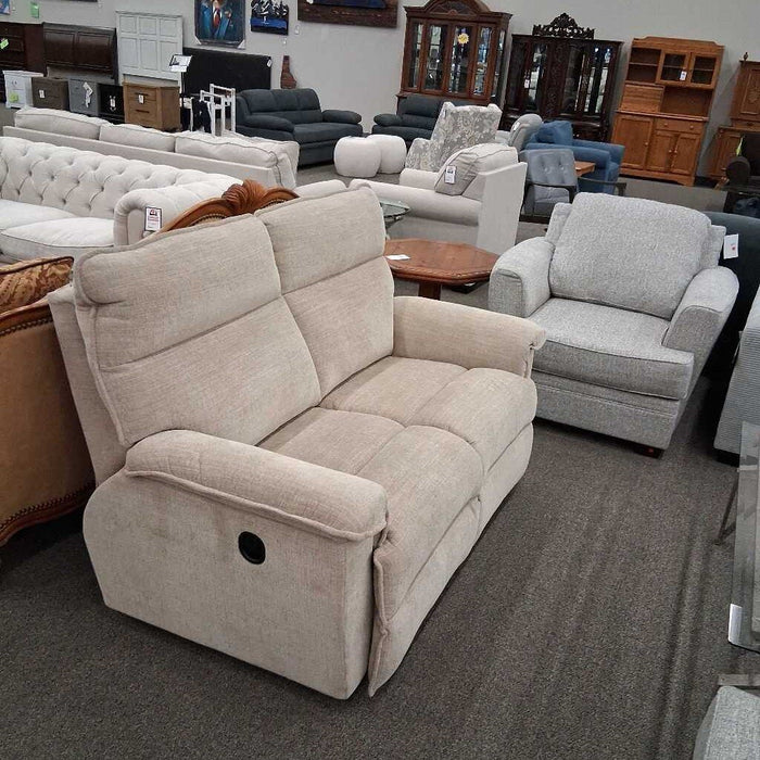 LaZboy Beige Fabric Rec Loveseat